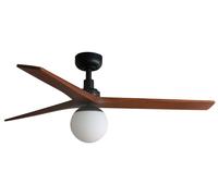 Ventilateur de plafond à basse consommation avec éclairage et télécommande Klim M Noir / Noyer 125 cm