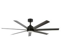 Ventilateur de plafond à basse consommation avec éclairage LED et télécommande Atlanta Noir 142 cm