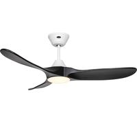 Ventilateur de plafond à basse consommation avec éclairage LED et télécommande Eco Genuino-L 122 cm Blanc mat & Noir mat