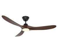 Ventilateur de plafond à basse consommation avec éclairage LED et télécommande Eco Genuino-L 152 cm Noir mat & Noyer