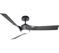 Ventilateur de plafond à basse consommation avec éclairage LED et télécommande Eco Revolution Noir / Gris métallique