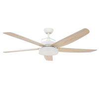 Ventilateur de plafond à basse consommation avec éclairage LED et télécommande Louisville Blanc 158 cm