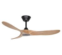 Ventilateur de plafond à basse consommation avec télécommande Eco Genuino 122 cm Noir mat & Chêne moyen