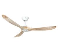 Ventilateur de plafond à basse consommation avec télécommande Eco Genuino 152 cm Blanc mat & Bois naturel