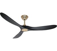 Ventilateur de plafond à basse consommation avec télécommande Eco Genuino 152 cm Laiton brossé & Noir mat
