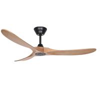 Ventilateur de plafond à basse consommation avec télécommande Eco Genuino 152 cm Noir mat & Chêne moyen