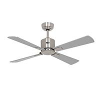 Ventilateur de plafond à basse consommation avec télécommande Eco Neo III WiFi 103 cm Chrome brossé pales Wenge / Gris argent