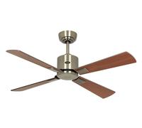 Ventilateur de plafond à basse consommation avec télécommande Eco Neo III WiFi 103 cm Laiton antique pales Noyer / Cerisier