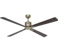 Ventilateur de plafond à basse consommation avec télécommande Eco Neo III WiFi 152 cm Laiton antique pales Noyer / Cerisier
