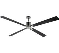 Ventilateur de plafond à basse consommation avec télécommande Eco Neo III WiFi 180 cm Chrome brossé pales Wenge / Gris argent
