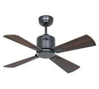 Ventilateur de plafond à basse consommation avec télécommande Eco Neo III WiFi 92 cm Gris basalte pales Noyer / Cerisier
