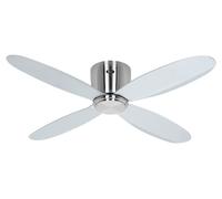 Ventilateur de plafond à basse consommation avec télécommande Eco Plano II WiFi 112 cm Chrome