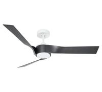 Ventilateur de plafond à basse consommation avec télécommande Eco Revolution Blanc / Gris métallique