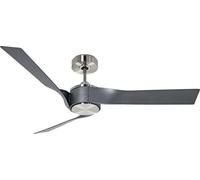 Ventilateur de plafond à basse consommation avec télécommande Eco Revolution Chrome brossé / Gris métallique