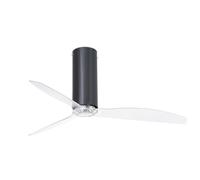 Ventilateur de plafond à basse consommation avec télécommande Tube Noir brillant / Transparent 128 cm
