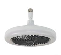 Ventilateur de plafond à vis E27 avec éclairage LED et télécommande, refroidissement silencieux, pour chambre à coucher ou salon, design moderne économe en énergie pour le confort de la maison (noir)