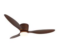 Ventilateur de plafond, aérateur, métal, aspect bois, foncé, LED à intensité variable, diamètre 131,5 cm