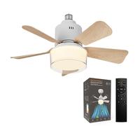Ventilateur de plafond AIORBER avec éclairage - Plafonnier LED à intensité variable avec télécommande etvia application - Ventilateur de plafond silencieux pour chambre à coucher et salon, couleur boi
