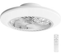 Ventilateur de plafond avec éclairage, diamètre 50 cm – Moteur CC en cuivre silencieux, ventilateur intelligent avec application et télécommande, variateur d'intensité progressif et changement de coul
