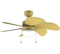 - Ventilateur de plafond avec éclairage EnergySilence Aero 3600 Vision, couleur jaune, 50 W, 91 cm de diamètre, 3 vitesses, 6 pales réversibles, mode été/hiver, facile à utiliser,par chaîne