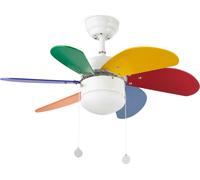 Ventilateur de plafond avec éclairage et chainettes Palao Multicolore 81 cm
