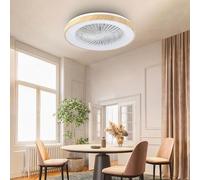 Ventilateur de plafond avec éclairage et télécommande, idéal pour les chambres. Moteur DC silencieux de 20W, 6 vitesses. Luminaire de plafond LED moderne de 40W avec ventilateur, éclairage RGB, variat