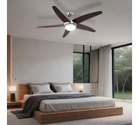 Ventilateur de plafond avec éclairage et télécommande Lampe de plafond Ventilateur 3 niveaux Aller Retour Ventilateur, 1x E14, DxH 132 x 37,2 cm
