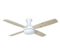 Ventilateur de plafond avec éclairage et télécommande Saturn Blanc & Pin 132 cm