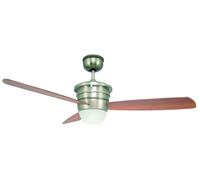 Ventilateur de plafond avec éclairage et télécommande SONATA Chrome 132 cm