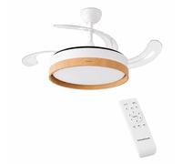 Ventilateur de plafond avec éclairage InnovaGoods, silencieux, pales rétractables, 6 vitesses, 3 modes, télécommande