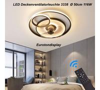 Ventilateur de plafond avec éclairage LED 3338 Plafonnier noir Ø 50cm 116W avec télécommande Couleur de lumière/luminosité réglables LED Plafonnier fan light ceiling