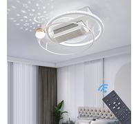 Ventilateur de plafond avec éclairage LED avec télécommande Couleur/luminosité réglable 6 vitesses, minuterie 2 heures YX2024-YX