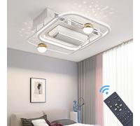 Ventilateur de plafond avec éclairage LED avec télécommande Couleur/luminosité réglables 6 vitesses, minuterie 2 heures YX2024-FX