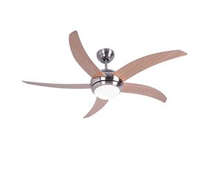Ventilateur de plafond avec éclairage mode été hiver ventilateur de plafond avec télécommande, pales réversibles, 3 niveaux de vitesse, 2x E27, PxH 132 x 41 cm