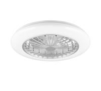 Ventilateur de plafond avec éclairage plafonnier salon, télécommande dimmable veilleuse minuterie effet ciel étoilé, couleur titane, 1x LED 30W 2200Lm 300-6500K, DxH 50x16cm