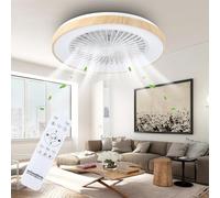 Ventilateur de plafond avec éclairage pour chambre à coucher, diamètre 48cm, moteur CC silencieux 20W, télécommande, 6 vitesses, plafonnier LED moderne 40W avec ventilateur, RVB, intensité variable