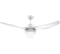 Ventilateur de plafond avec éclairage, réversible LED plafonnier avec ventilateur, 6 vitesses, 3 couleurs de lumière, lampe de plafond avec télécommande, minuterie pour salon, salle à manger Blanc Aos