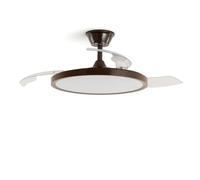 Ventilateur de Plafond avec Éclairage Silencieux DC Pales rétractables Kleo | avec Lumière LED CCT 2560 lm, Moteur DC 15W Silencieux et Efficace, Pales Rétractables, 6 Vitesses, 106 cm, Télécommande