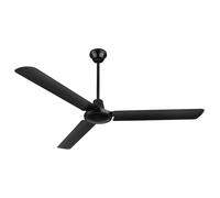 Ventilateur de plafond avec interrupteur mural Ventilateur Ventilateur noir Machine à vent 3 vitesses, métal fer, DxH 142 x 58 cm