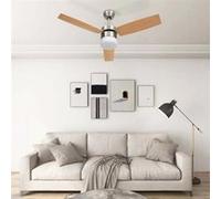 Ventilateur de plafond avec lampe et télécommande - VIDAXL - 108cm - Marron - LED Marron G