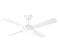 Ventilateur De Plafond Avec Lampe Led, Moteur Dc 40W, 4 Pales Réversibles Blanc/Bois, Télécommande, Diamètre 132 Cm, 6 Vitesses Par Perenz