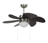 Ventilateur de plafond avec lampe - VIDAXL - 76 cm - 3 vitesses - Marron foncé Marron G