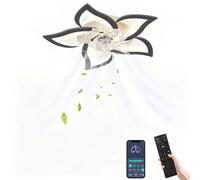 Ventilateur de plafond avec lumière - 220 V - 50 W - 3 couleurs de lumière - 6 vitesses - Contrôle via application - Noir