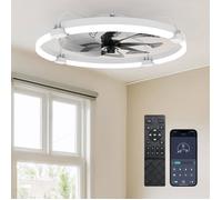 Ventilateur de Plafond avec Lumière 60cm Plafonnier Ventilateur avec Pales Amovibles & APP 6 Vitesses Silencieux Dimmable (3000