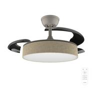 Cecotec Ventilateur de Plafond avec Lumière et 3 Pales Rétractables EnergySilence Aero 3666 Invisible Textile. 30W, Moteur DC, Diamètre 36", 3 Tons LED, Télécommande, 6 Vitesses, Minuterie