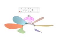 Ventilateur de Plafond avec Lumière et Télécommande - Ampoule RGB Moderne à Trois Vitesses - Ventilateurs de Plafond Détachables avec Télécommande et Lumière - Pour Chambre Bébé Bureau Fête Chambre Sa