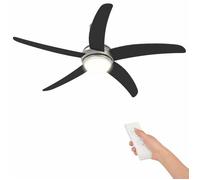 Ventilateur de plafond avec lumière et télécommande - vidaXL - acier chromé et bois technique - noir - Ø 130 cm 2733964