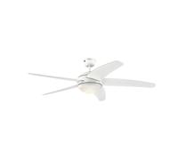 Ventilateur de plafond avec lumière LED et télécommande BENDAN Blanc 132 cm [EEK: F]