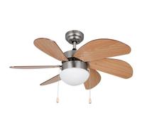 Ventilateur de Plafond avec Lumière Orbegozo CP15075N 50W 80cm 3 Vitesses Silencieux Fonction Hiver