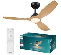 Ventilateur de plafond Philips Olas 132 cm LED intégrée télécommande 6 vitesses réversible Noir
